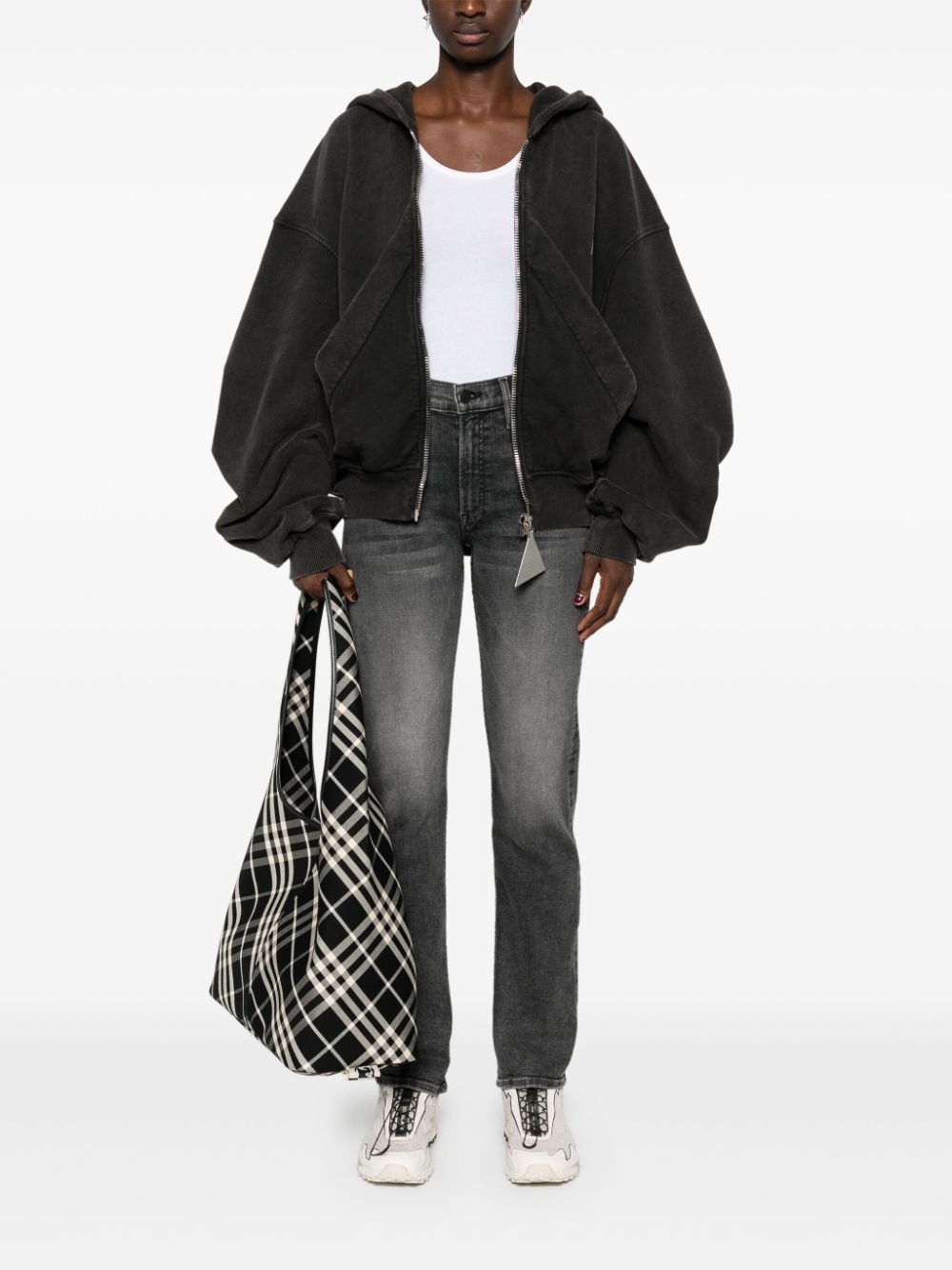 Mother Jeans Grey Cotton Elastane Polyester