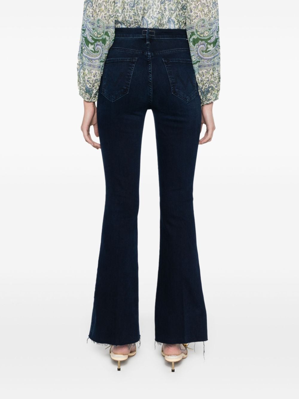 Mother Jeans Blue Cotton Polyester Elastane