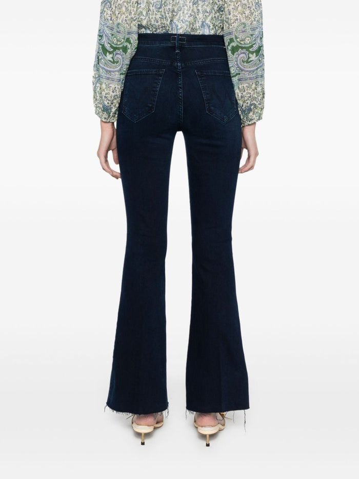 Mother Jeans Blue Cotton Polyester Elastane