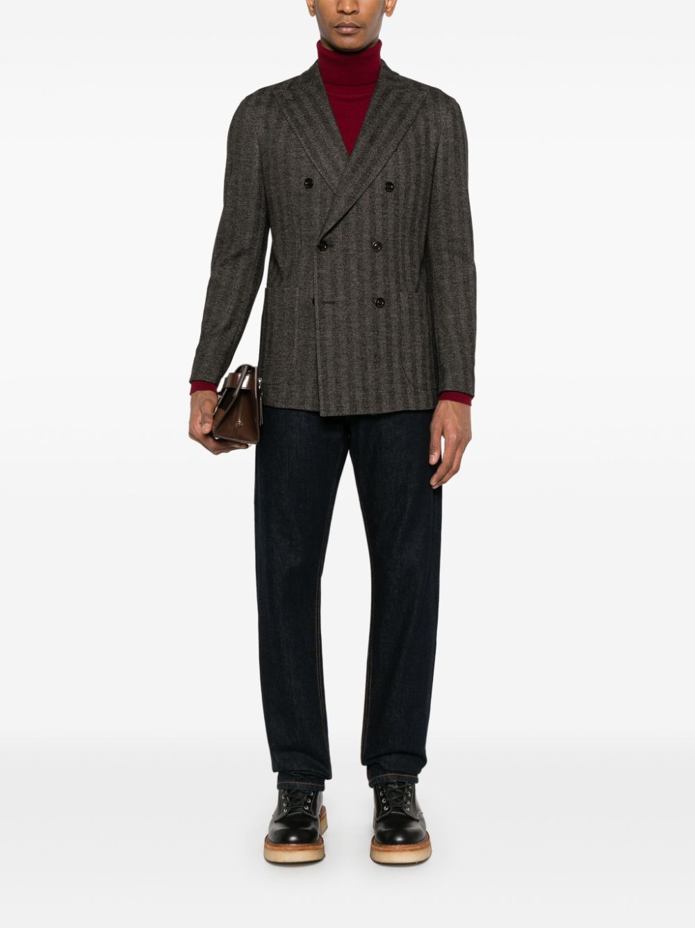 Boglioli Jackets Brown Cotton Virgin Wool