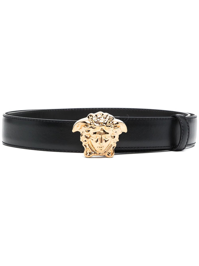 Versace Belts Black Calf Leather