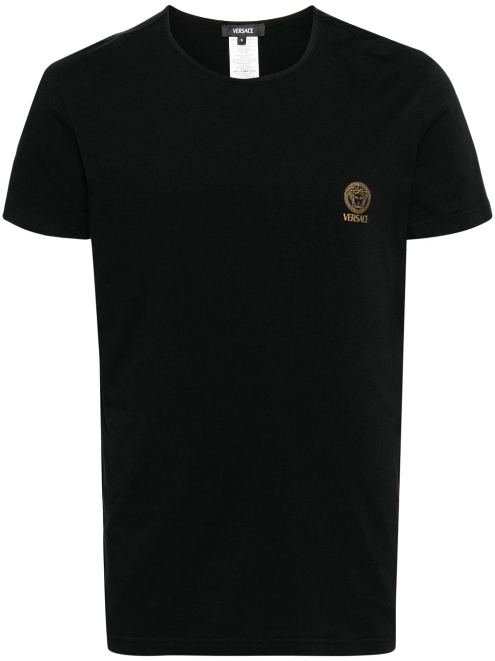 Versace T-Shirts And Polos Black Cotton Elastane