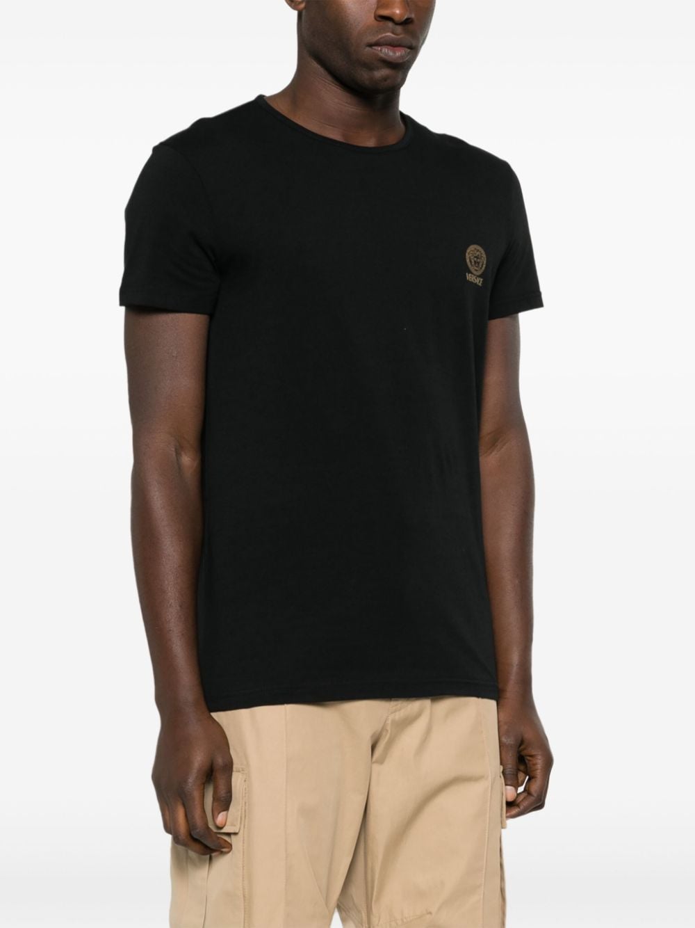 Versace T-Shirts And Polos Black Cotton Elastane