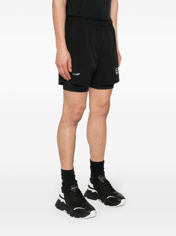 Ea7 Shorts Nero Polyester Elastane