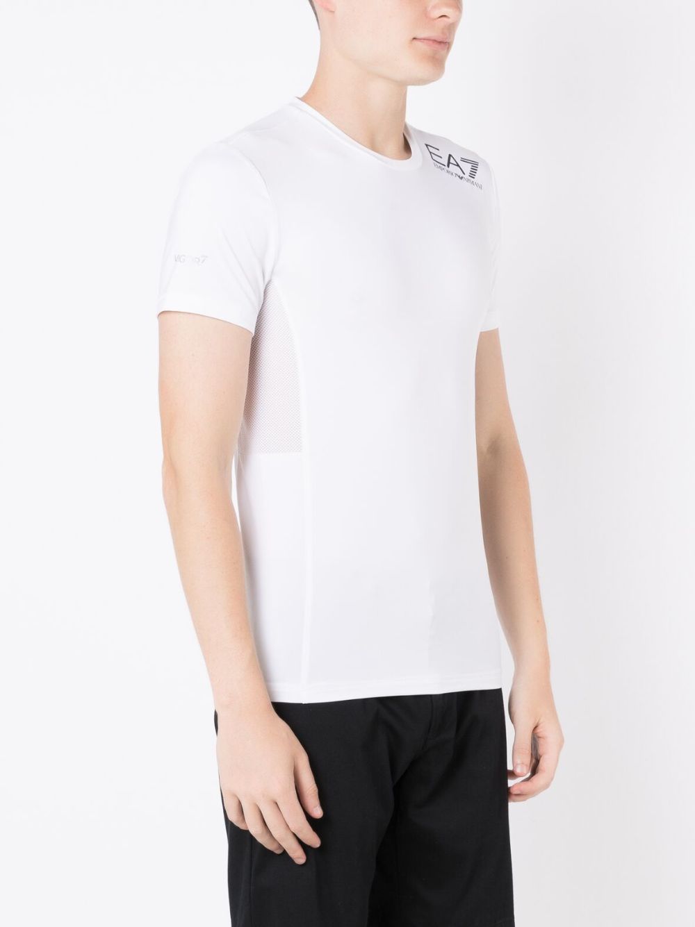 Ea7 T-Shirts And Polos Bianco Polyester Elastane