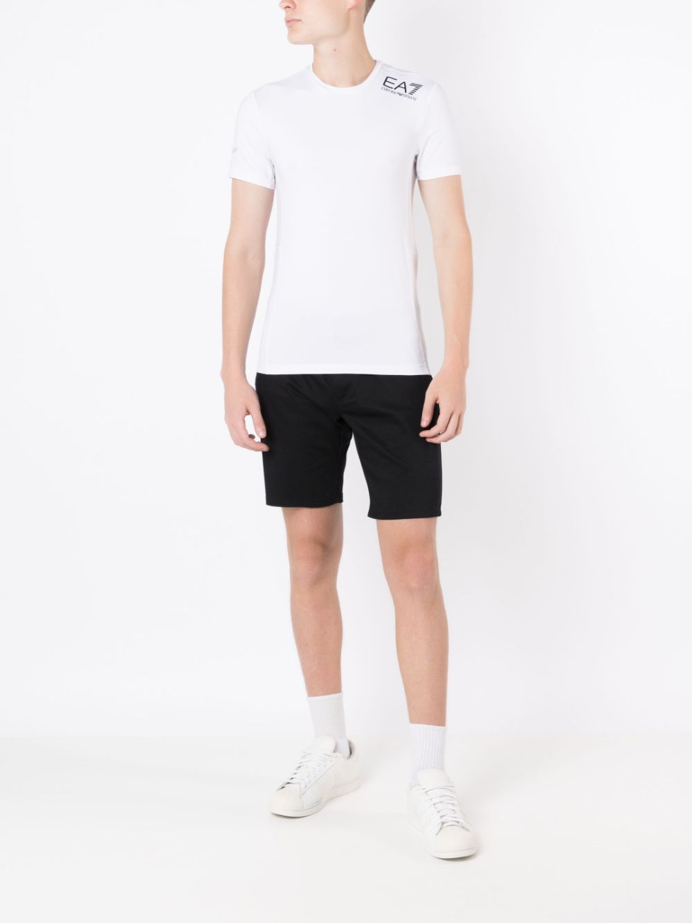 Ea7 T-Shirts And Polos Bianco Polyester Elastane