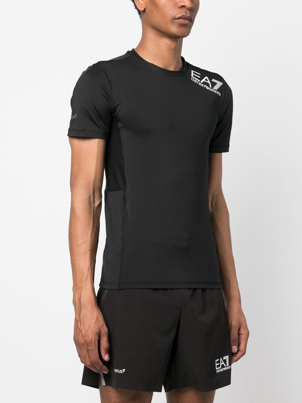 Ea7 T-Shirts And Polos Nero Polyester Elastane