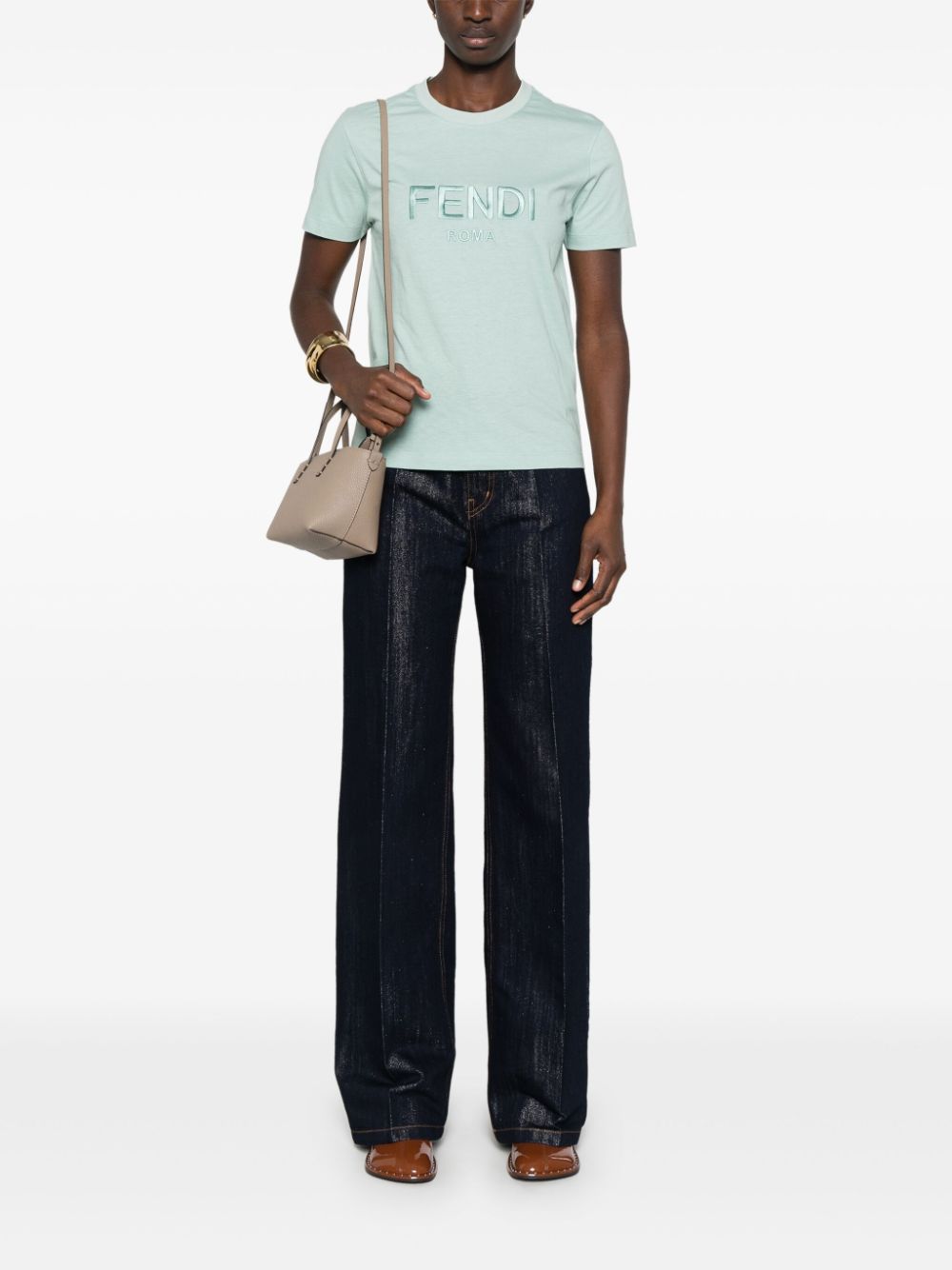 Fendi T-Shirts And Polos Clear Blue Cotton