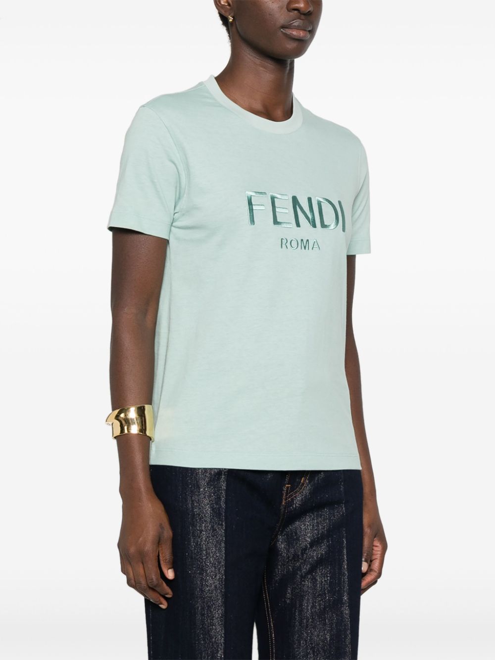 Fendi T-Shirts And Polos Clear Blue Cotton