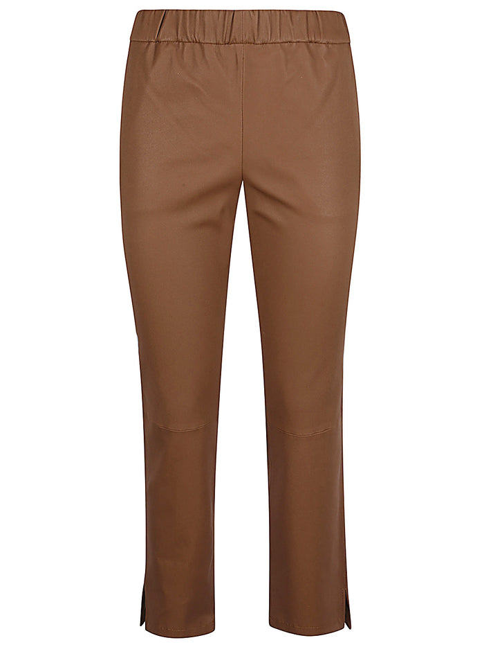 ENES Trousers Camel Lamb Nappa Elastane