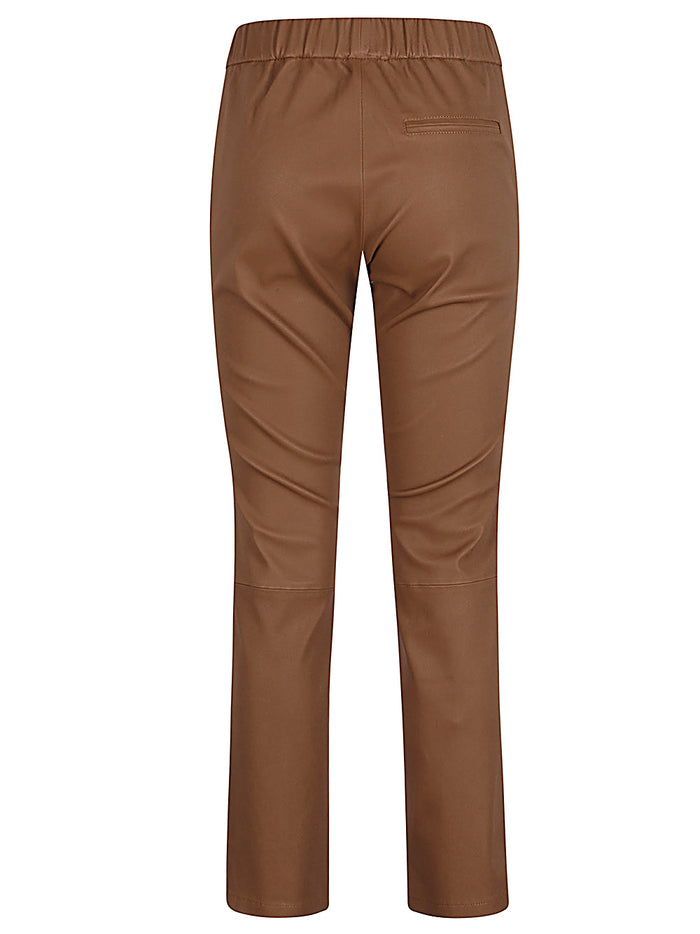 ENES Trousers Camel Lamb Nappa Elastane