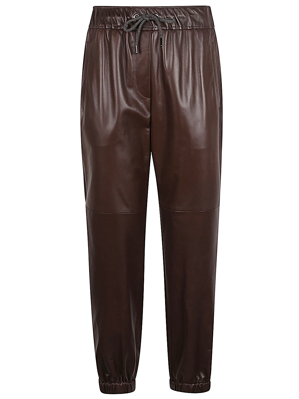 Brunello Cucinelli Trousers Marrone Leather