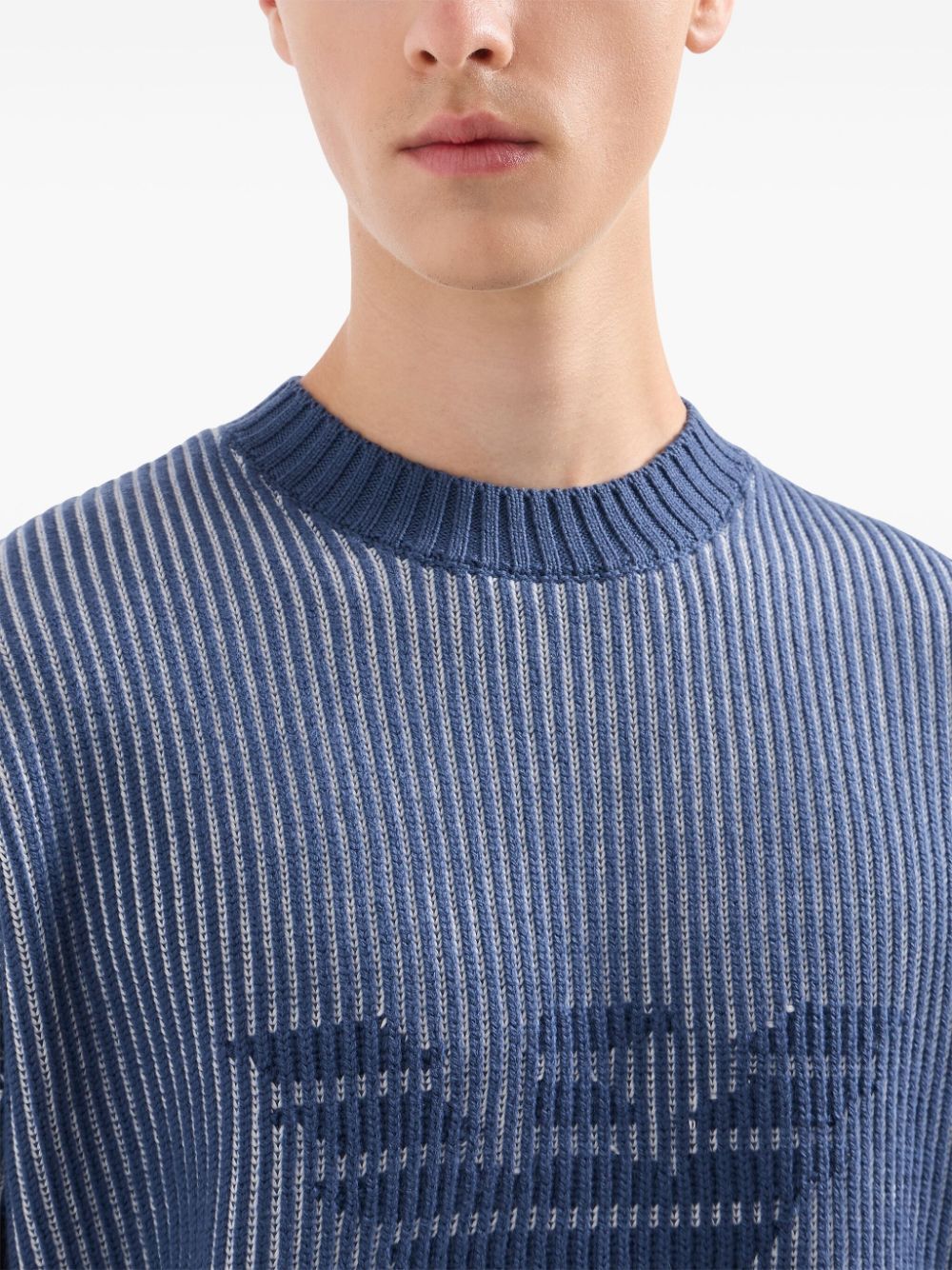 Emporio Armani Sweaters Azzurro Virgin Wool Cotton
