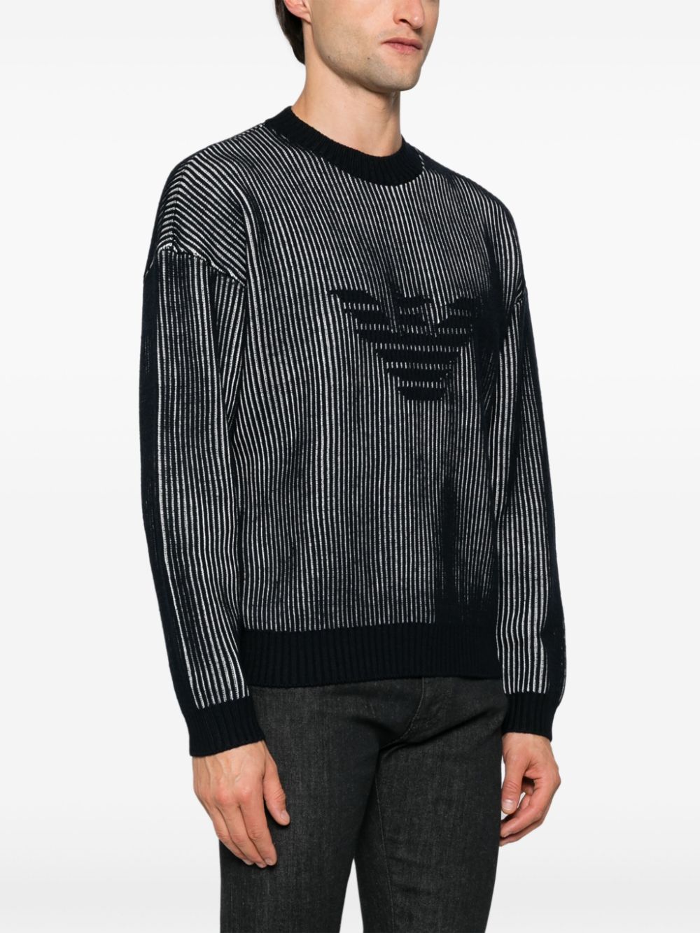 Emporio Armani Sweaters Blu Virgin Wool Cotton