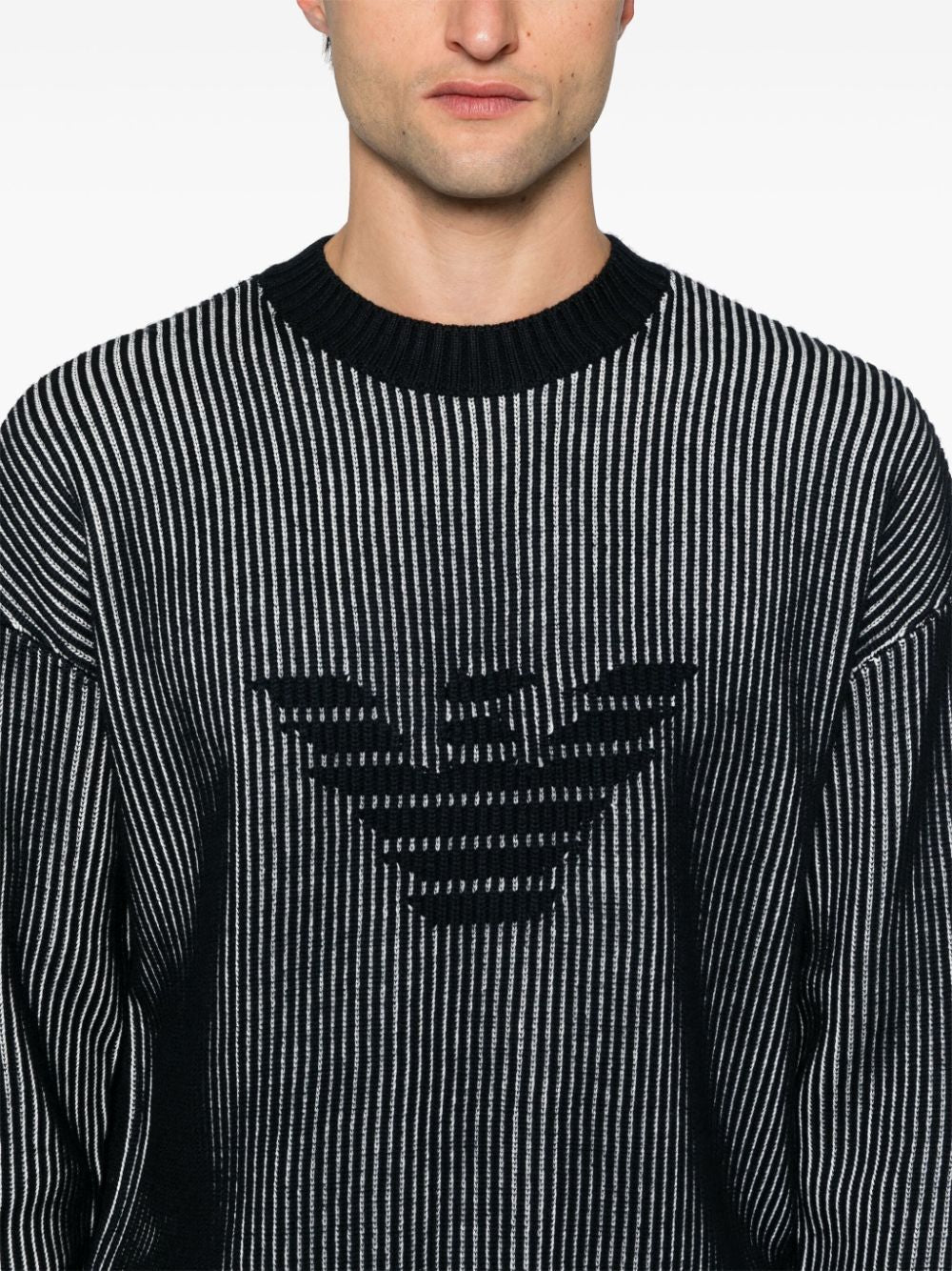 Emporio Armani Sweaters Blu Virgin Wool Cotton