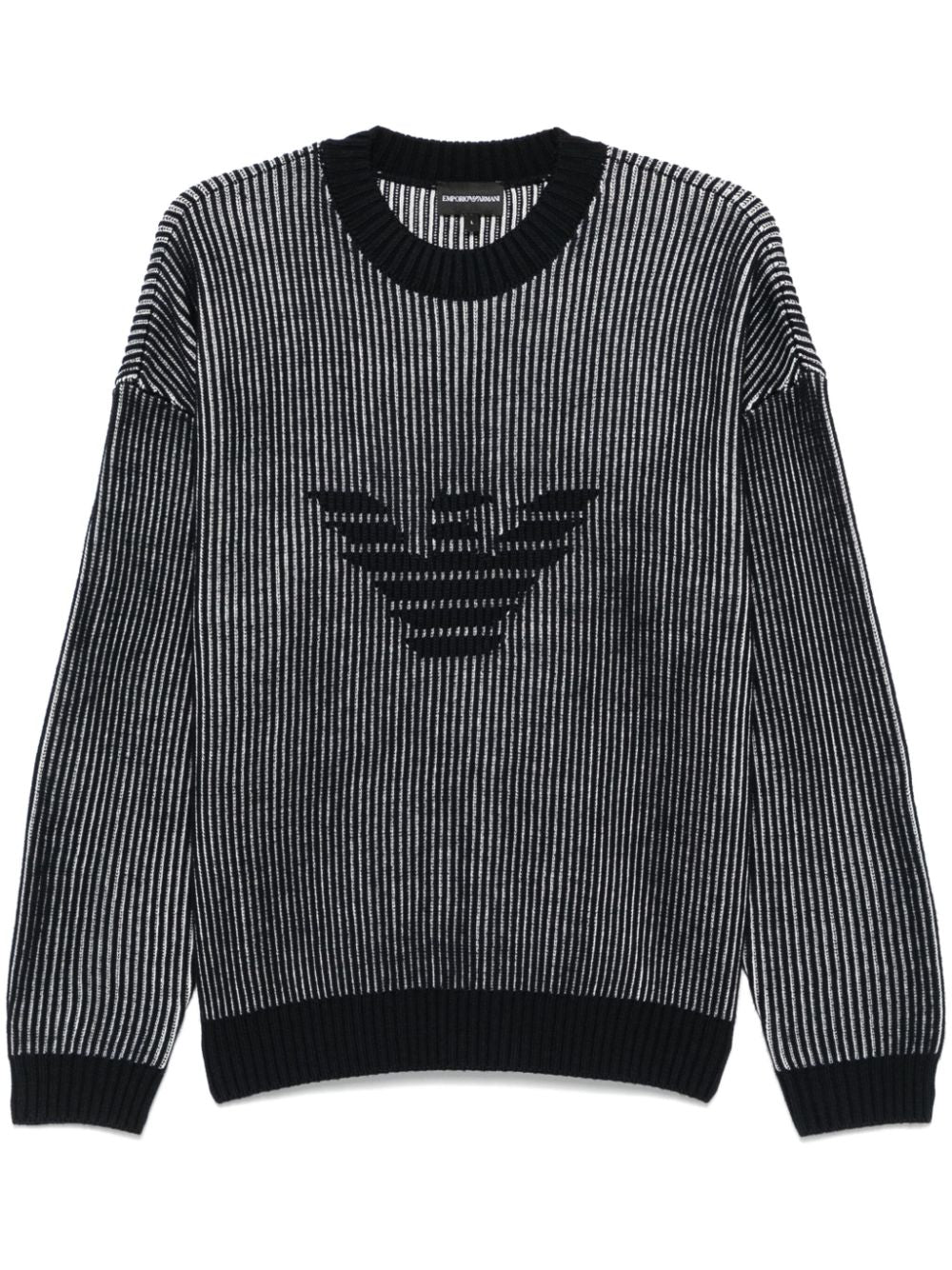 Emporio Armani Sweaters Blu Virgin Wool Cotton