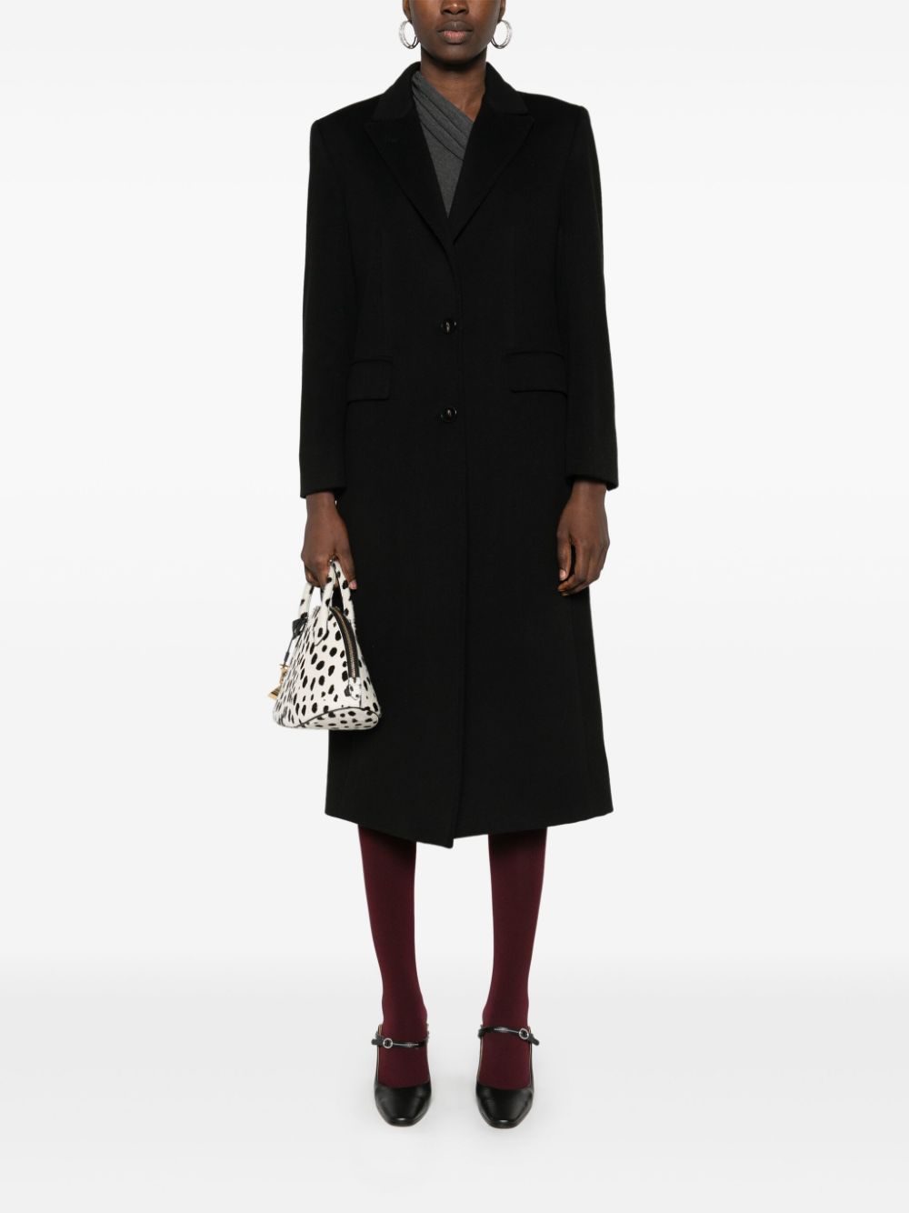 Alberto Biani Coats Black Virgin Wool
