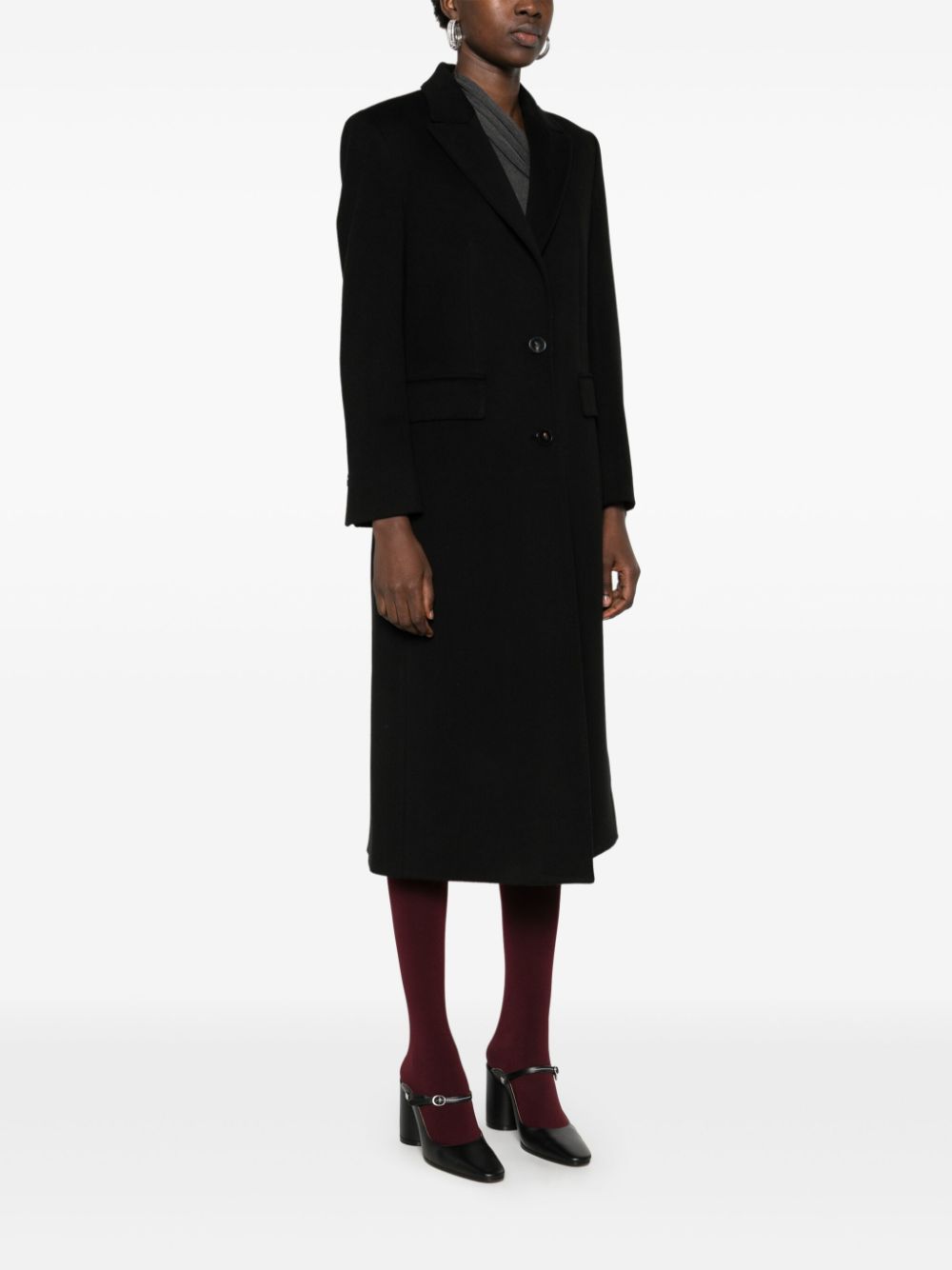 Alberto Biani Coats Black Virgin Wool