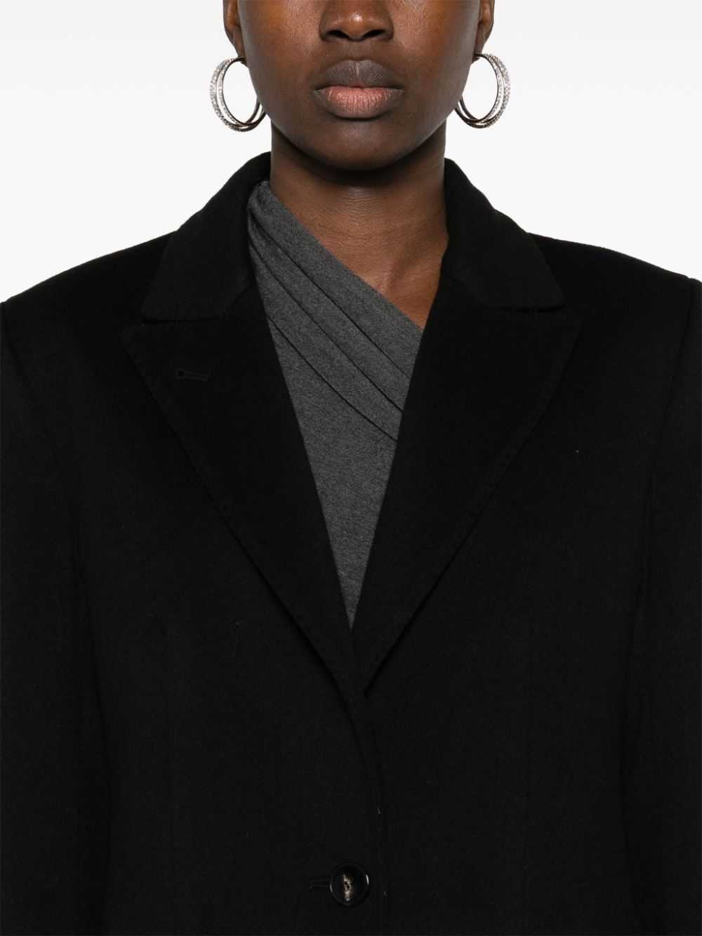 Alberto Biani Coats Black Virgin Wool