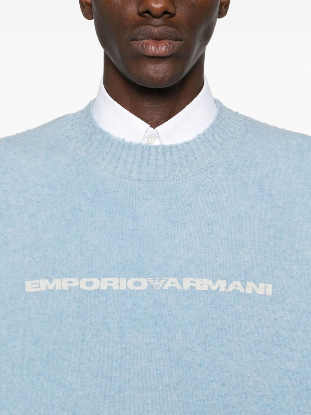 Emporio Armani Sweaters Azzurro Wool