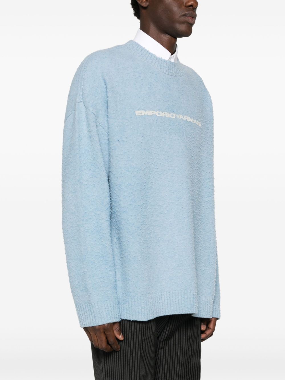 Emporio Armani Sweaters Azzurro Wool
