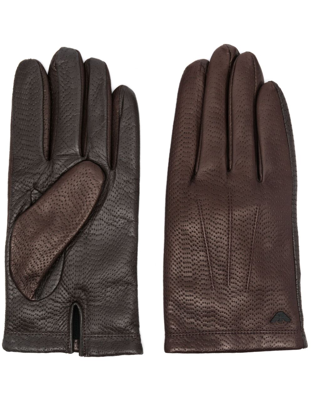 Emporio Armani Gloves Marrone Outer: Leather