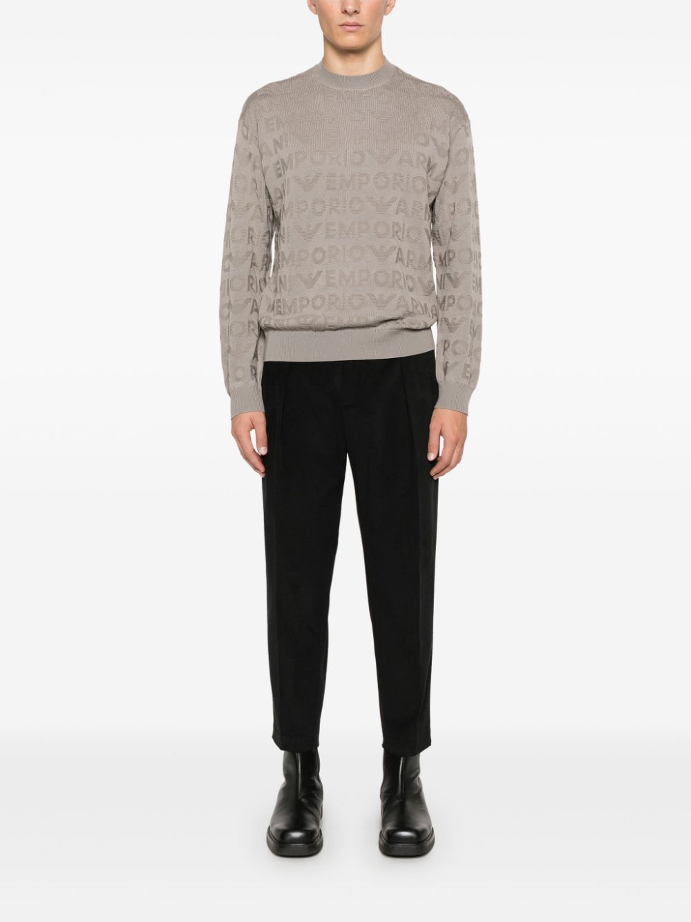 Emporio Armani Sweaters Tortora Virgin Wool