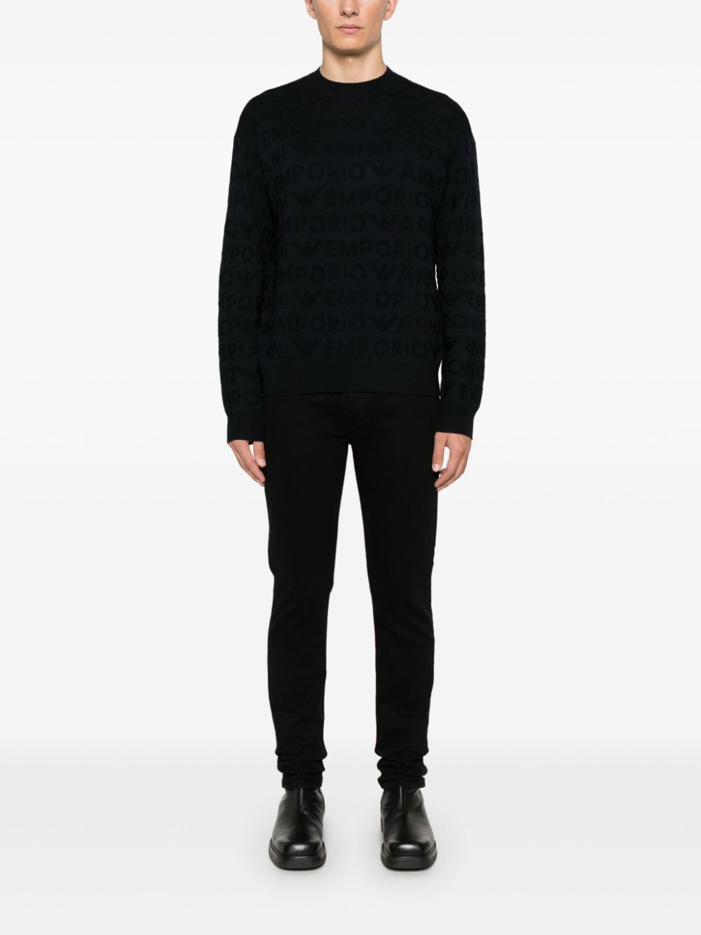 Emporio Armani Sweaters Blu Virgin Wool