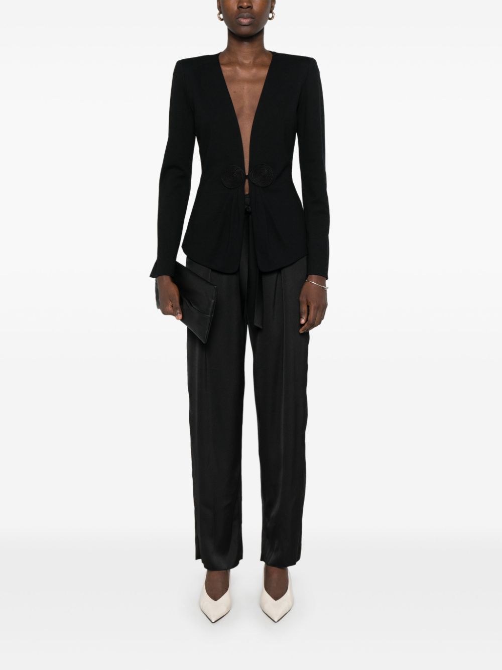 Emporio Armani Jackets Nero Viscose Polyamide Elastane