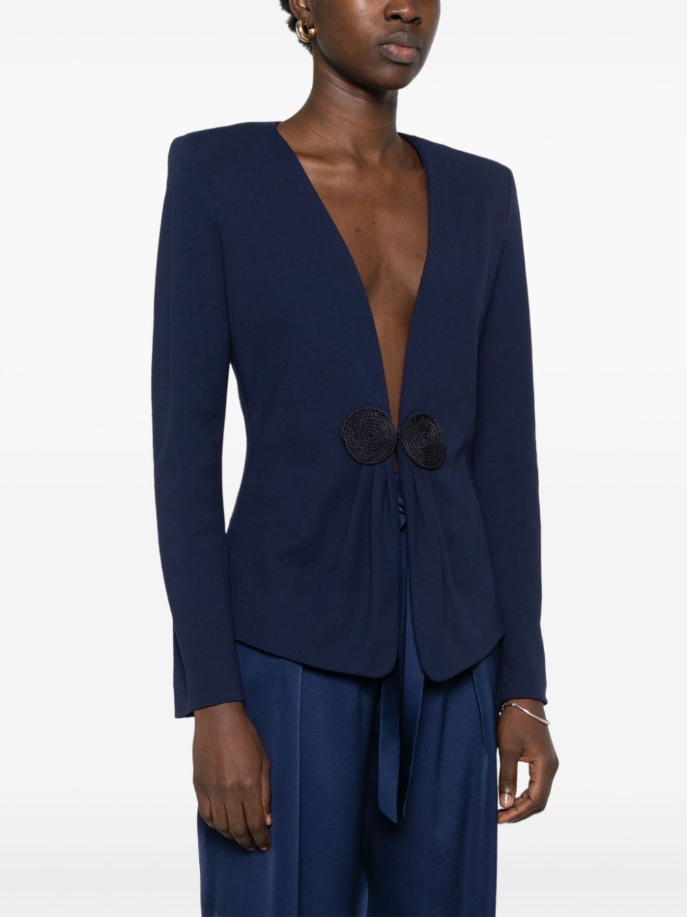 Emporio Armani Jackets Blu Scuro Viscose Polyamide Elastane