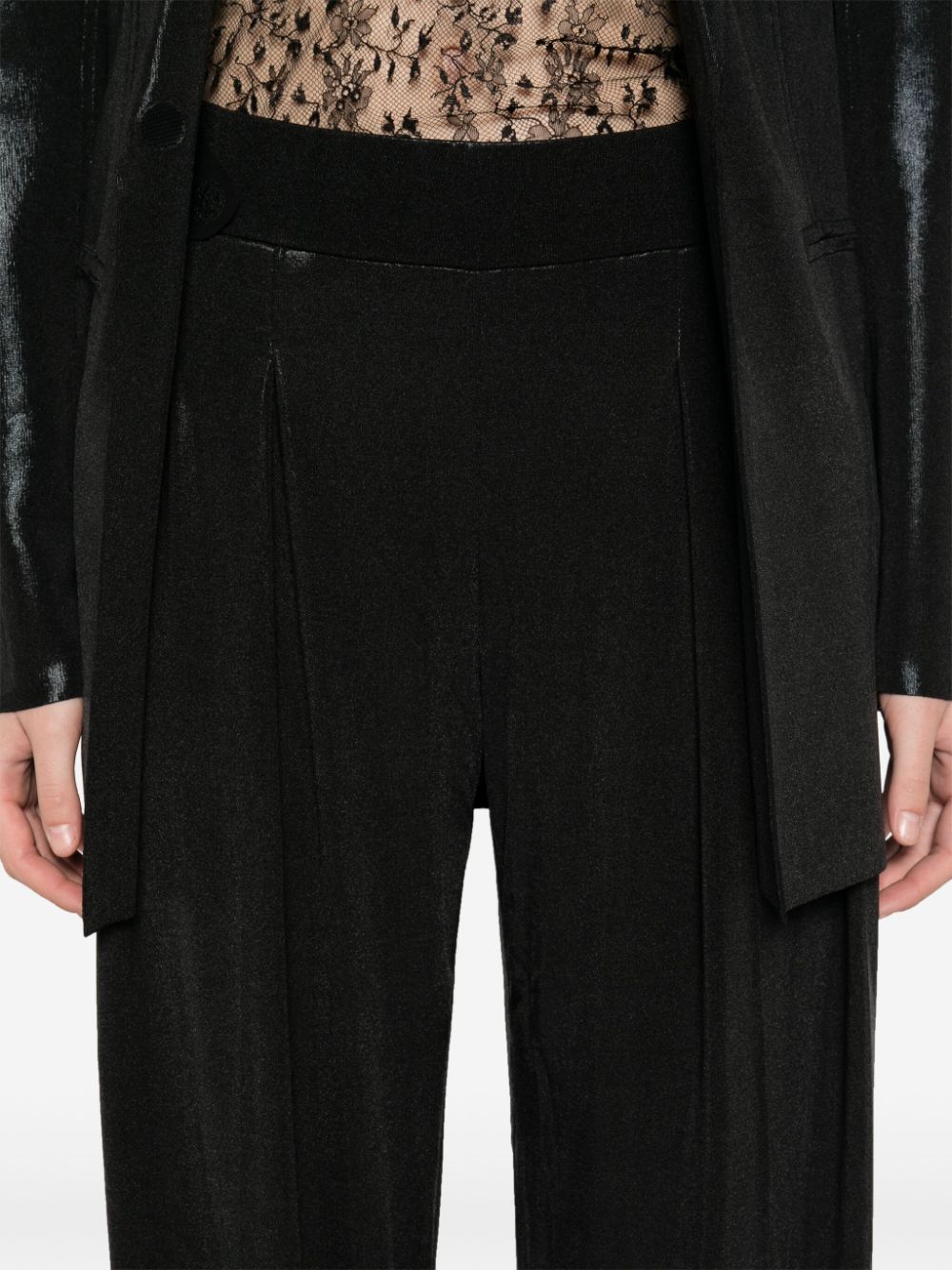 Norma Kamali Trousers Black Polyester Spandex