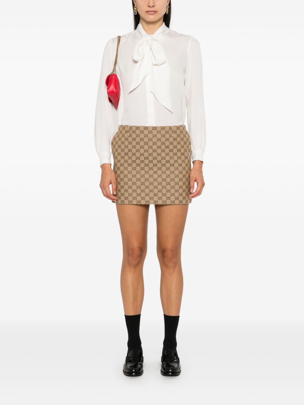 Gucci Skirts Camel Outer: Cotton