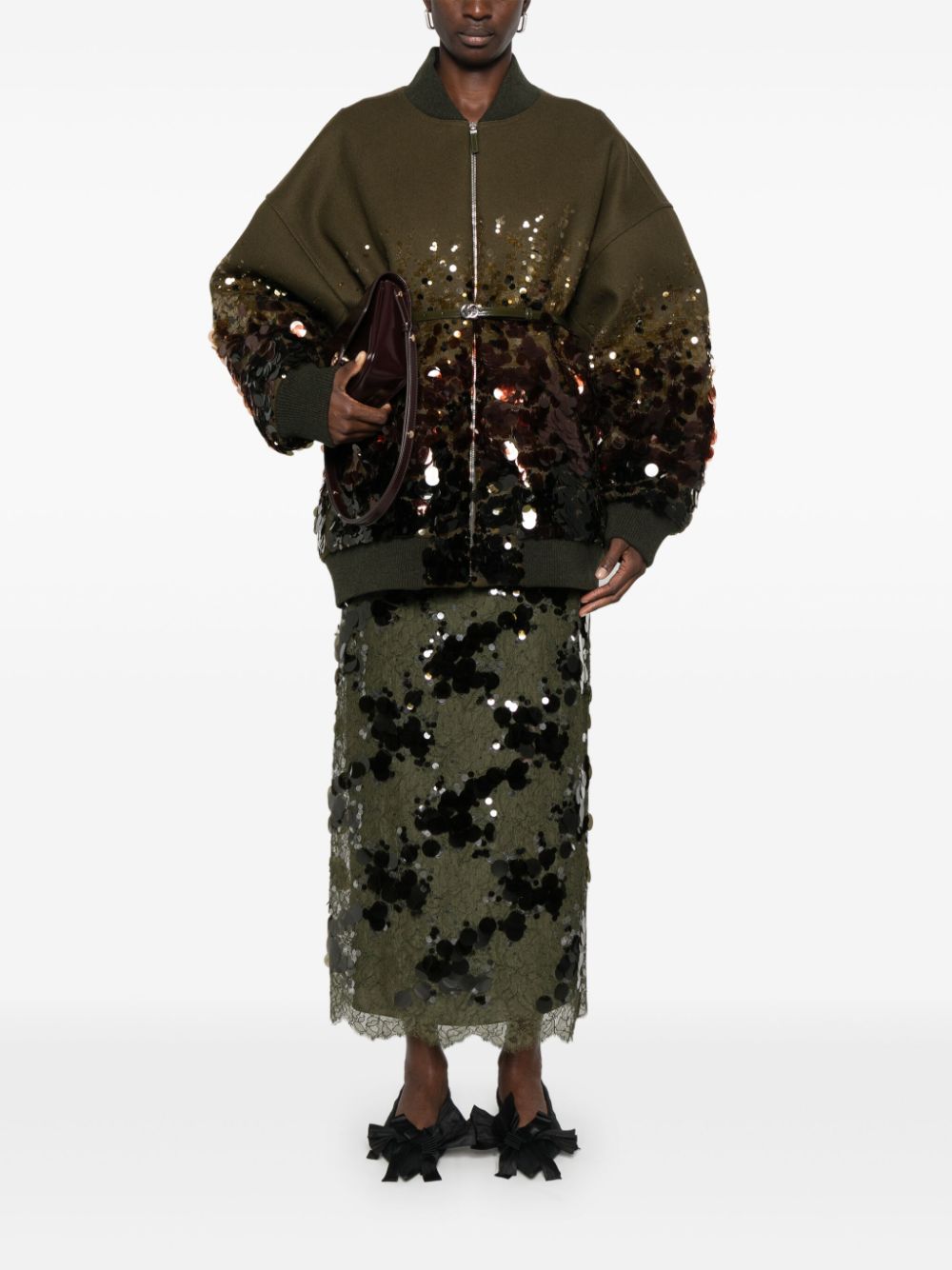 Gucci Coats Green Outer: Calf Leather