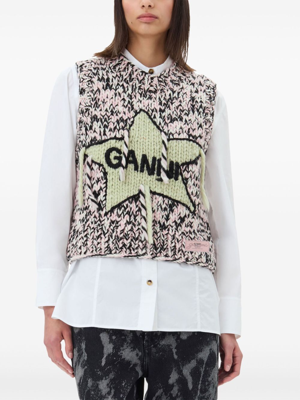 Ganni Sweaters Pink Wool