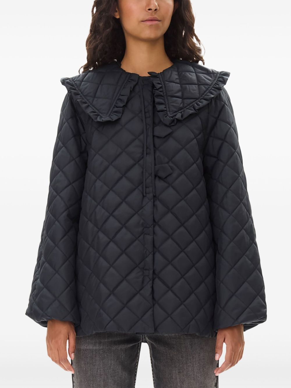 Ganni Jackets Black Polyester Recycled