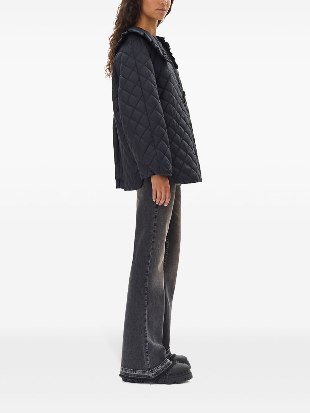 Ganni Jackets Black Polyester Recycled