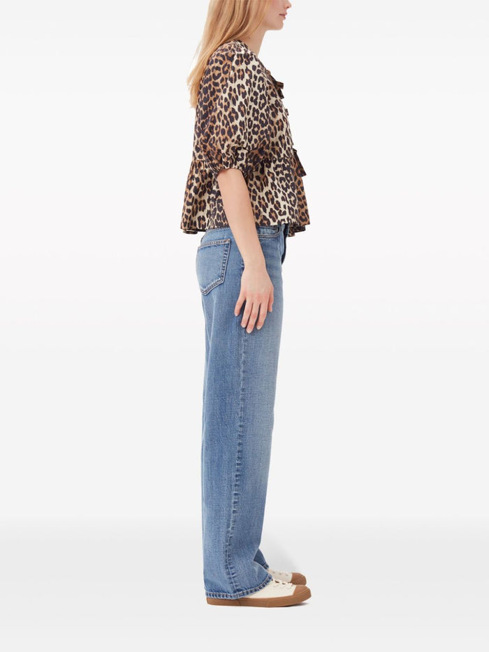 Ganni Top Brown Organic Cotton