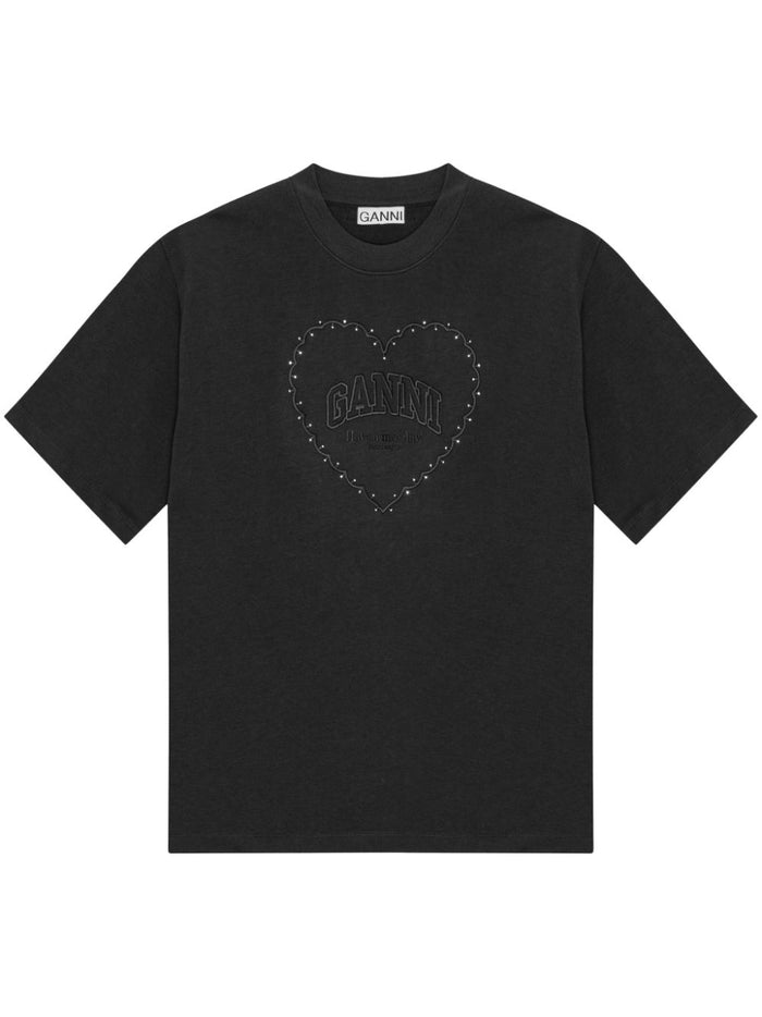 Ganni T-Shirts And Polos Black Cotton