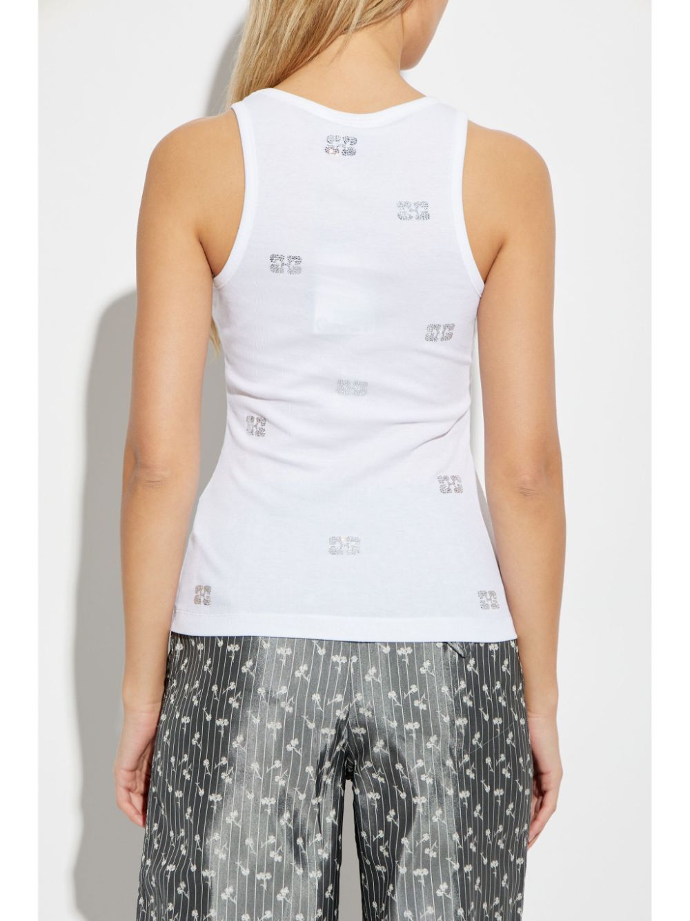Ganni Top White Organic Cotton Elastane