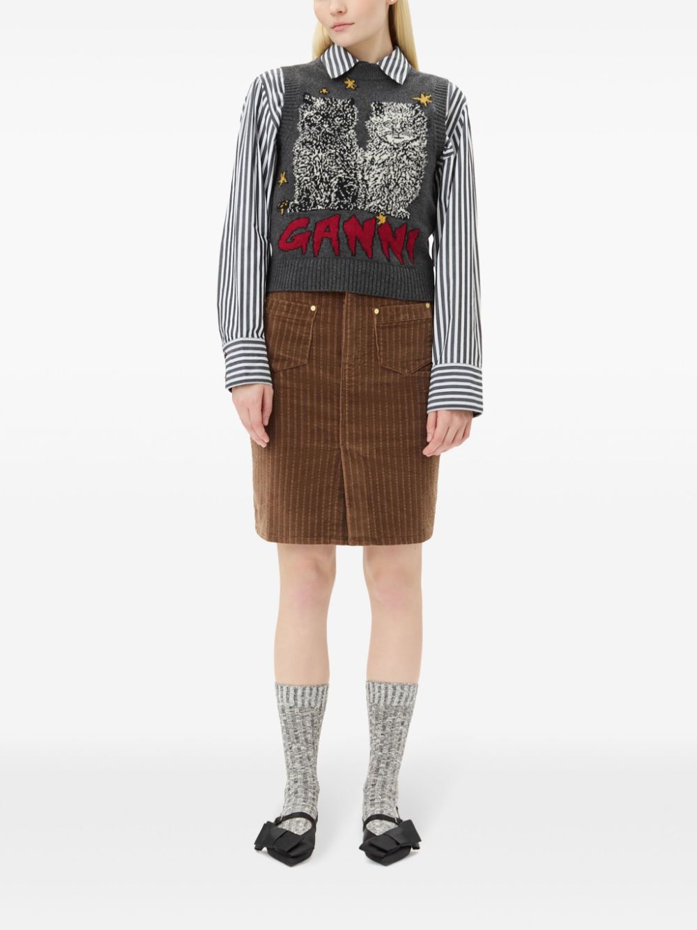 Ganni Sweaters Grey
