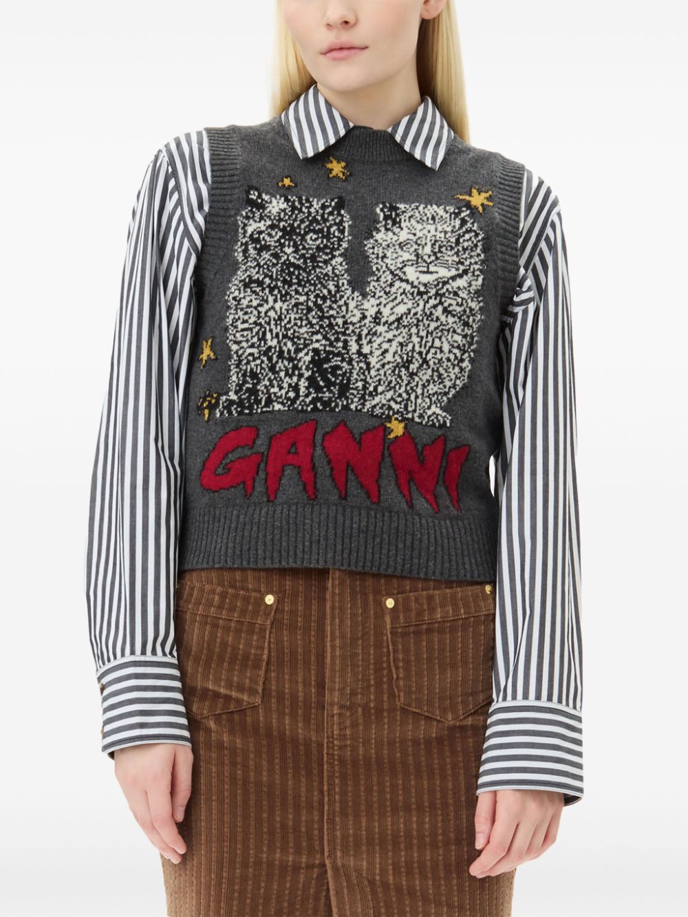 Ganni Sweaters Grey