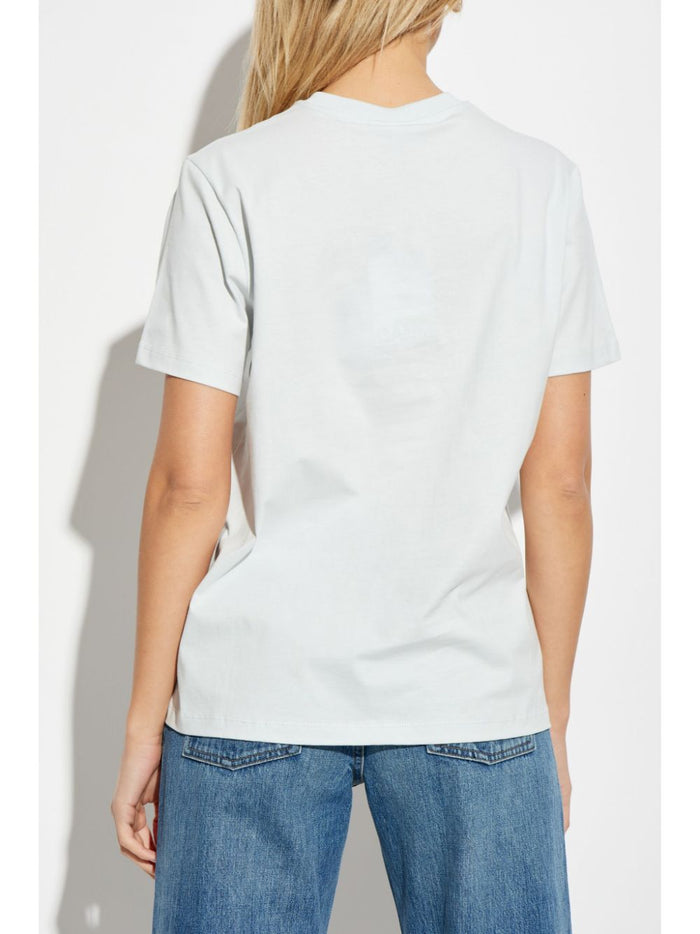 Ganni T-Shirts And Polos Clear Blue Organic Cotton