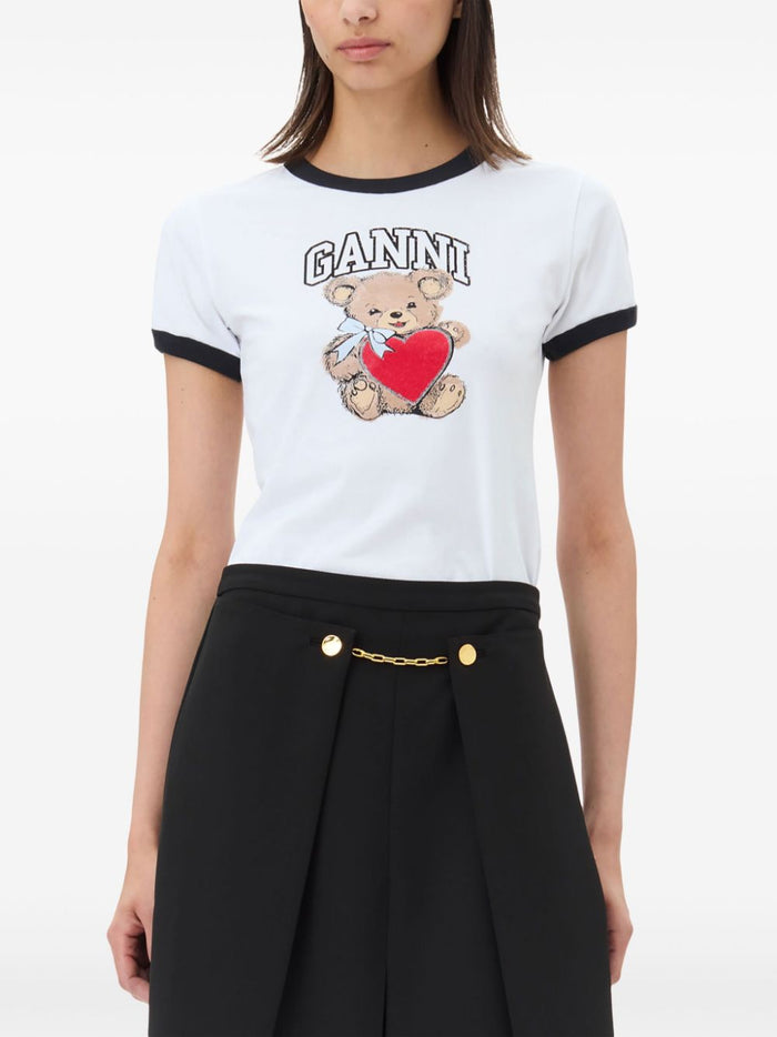 Ganni T-Shirts And Polos White Organic Cotton