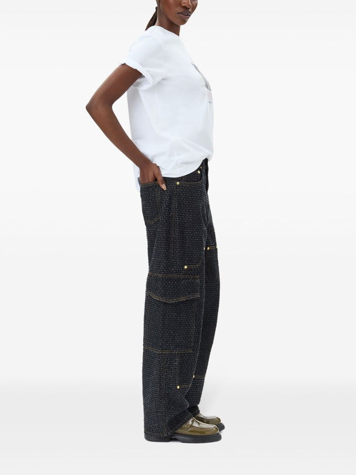 Ganni T-Shirts And Polos White Organic Cotton