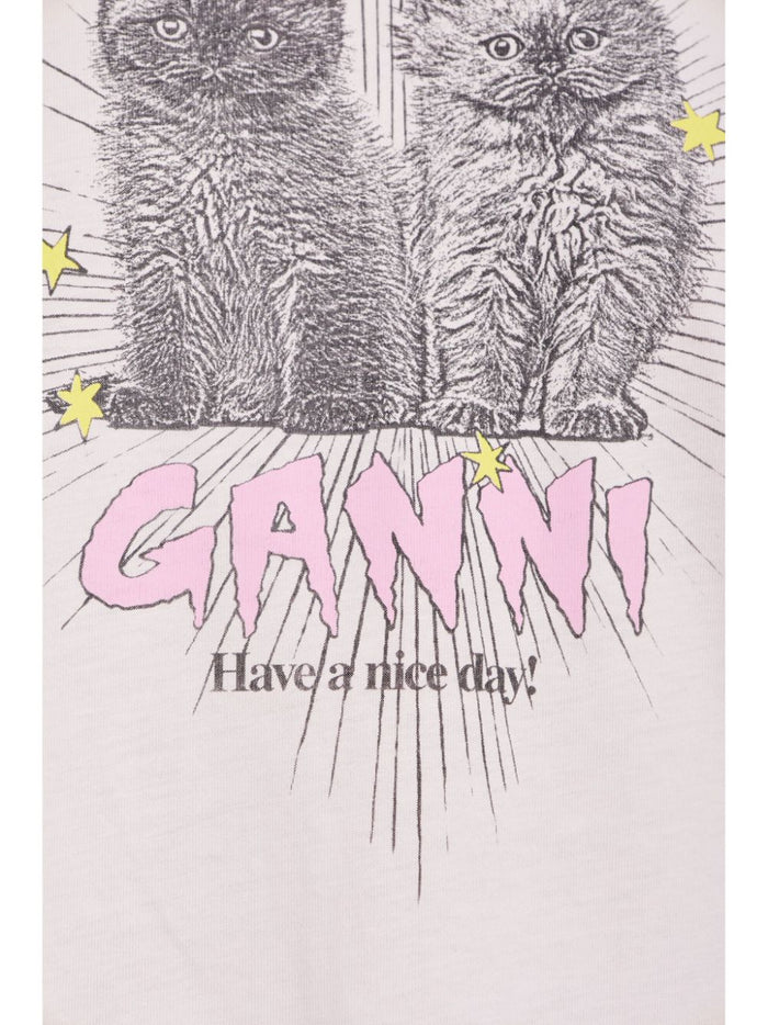 Ganni T-Shirts And Polos Pink Organic Cotton