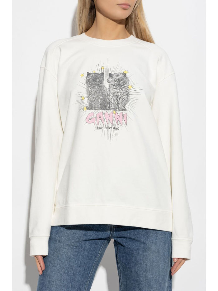 Ganni Sweaters Beige Organic Cotton