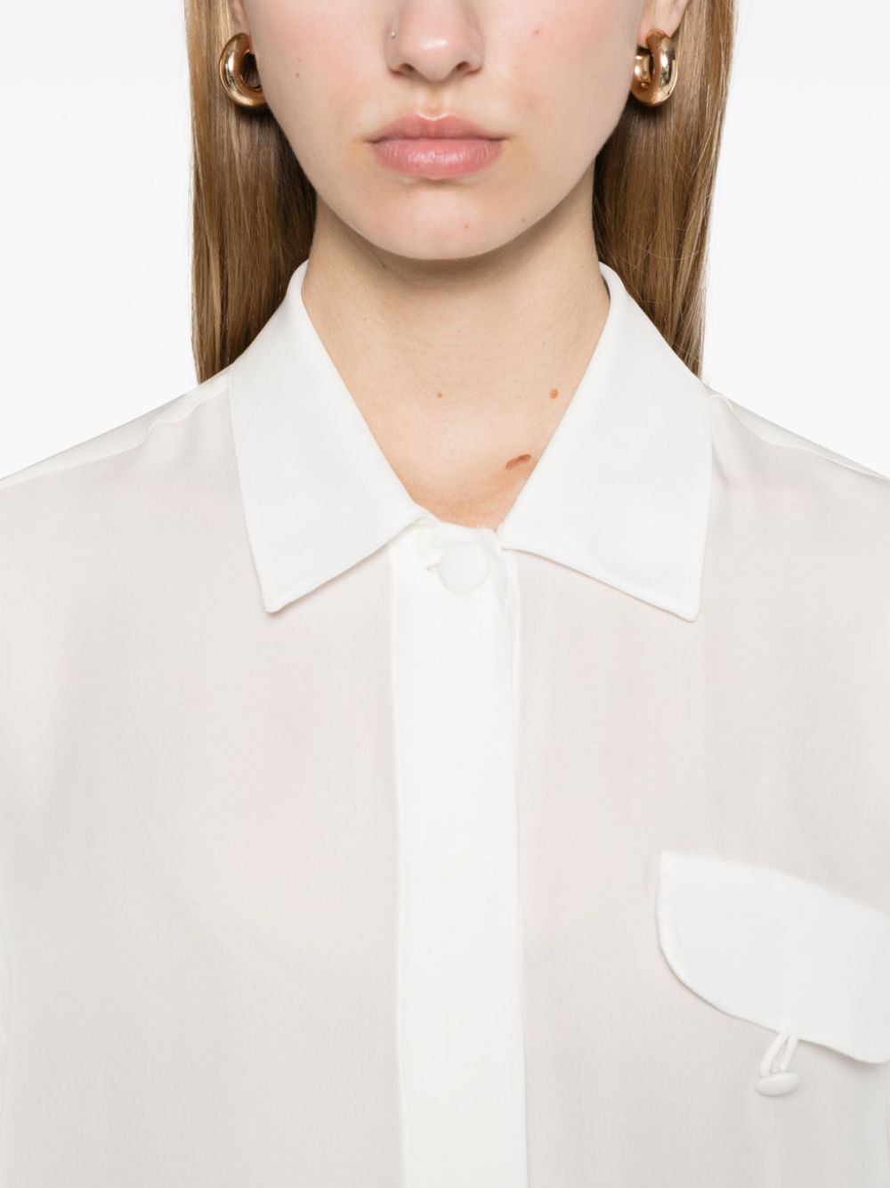 Emporio Armani Shirts Bianco Silk