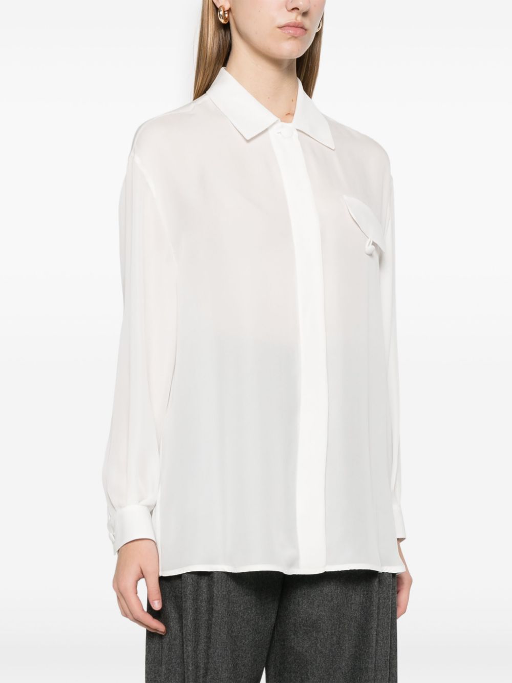 Emporio Armani Shirts Bianco Silk