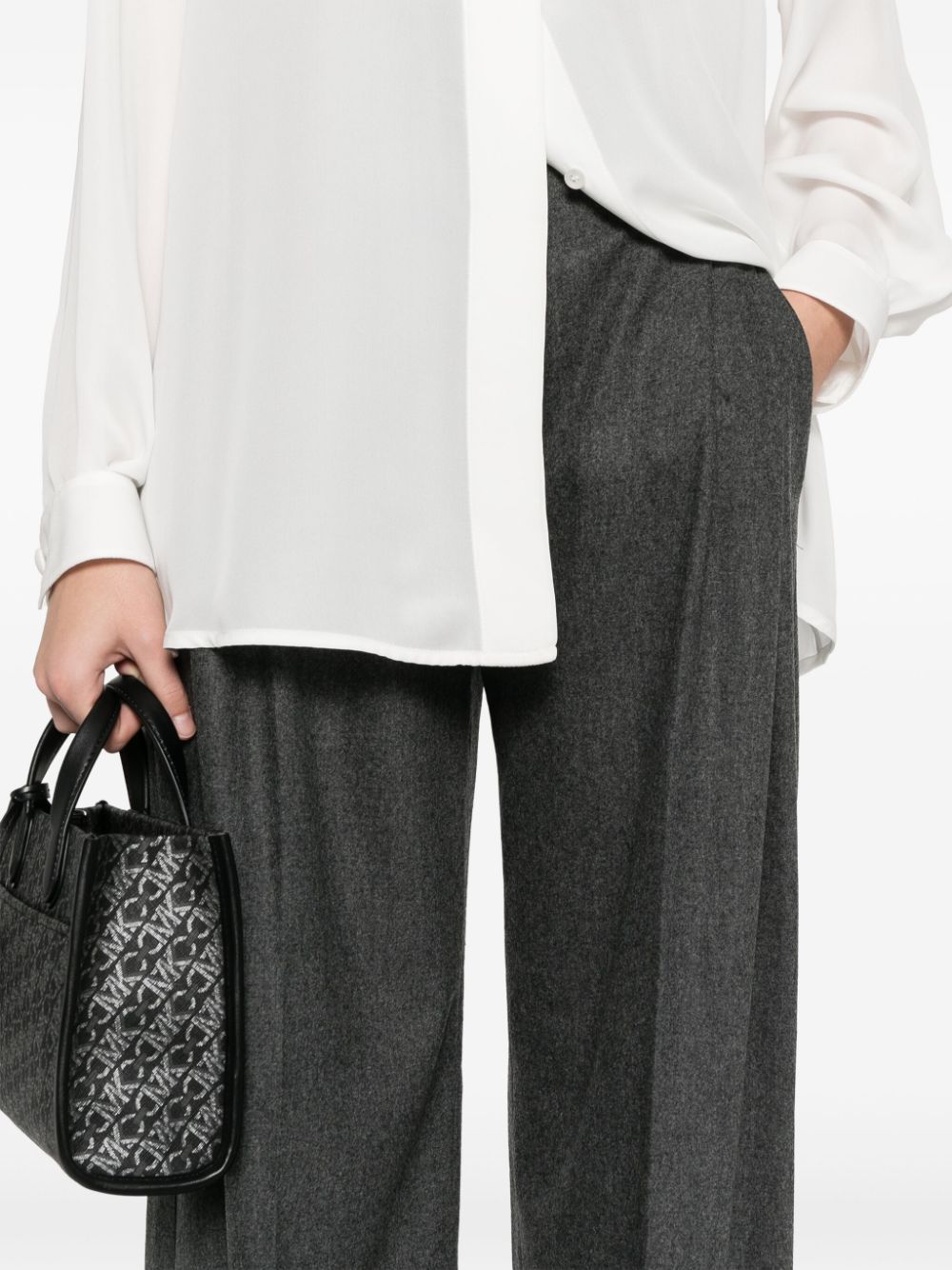 Emporio Armani Trousers Grigio Virgin Wool Cashmere Elastane