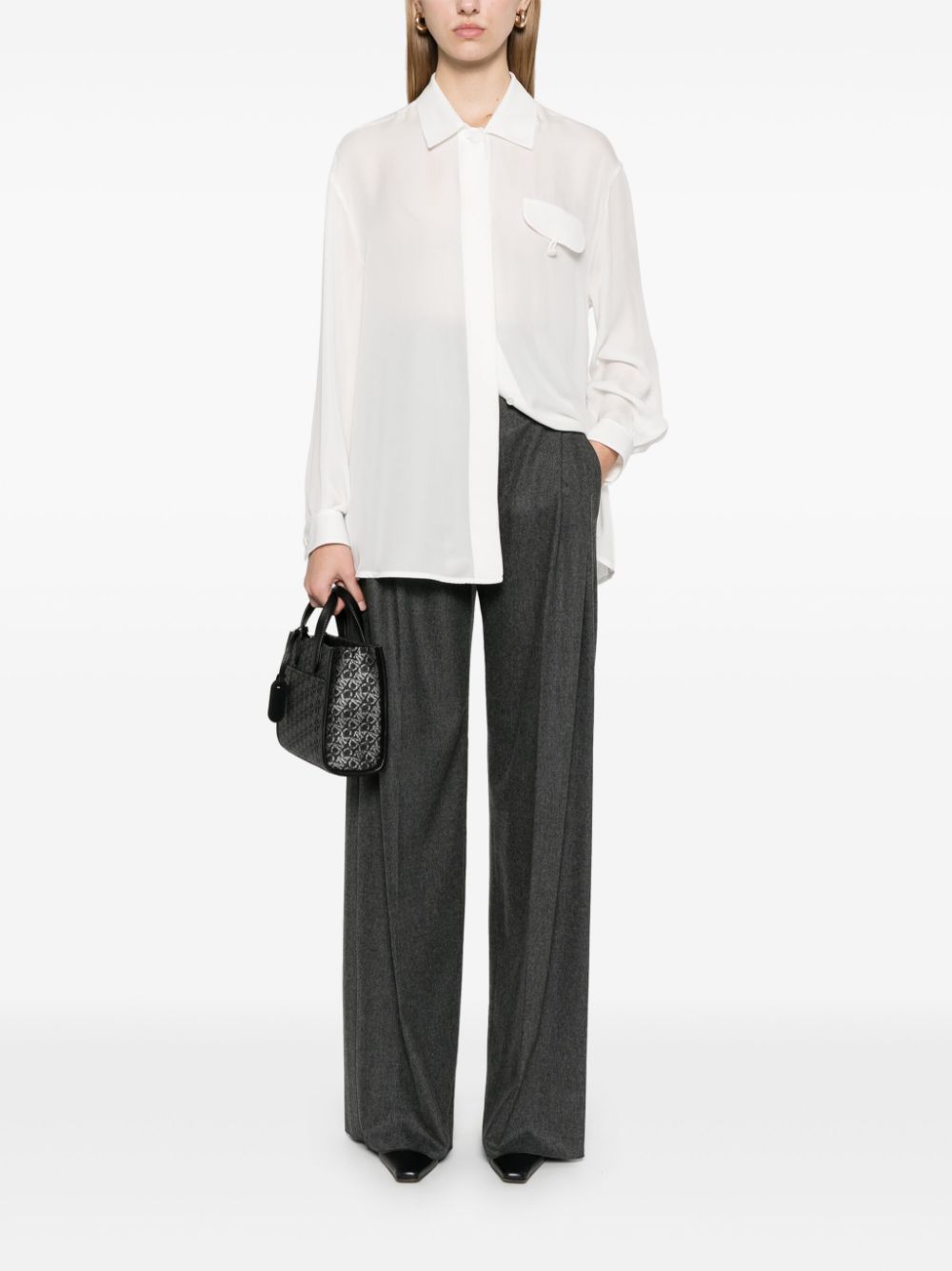 Emporio Armani Trousers Grigio Virgin Wool Cashmere Elastane
